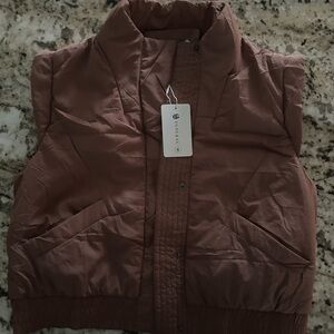 Women's Brown Puffer Vest